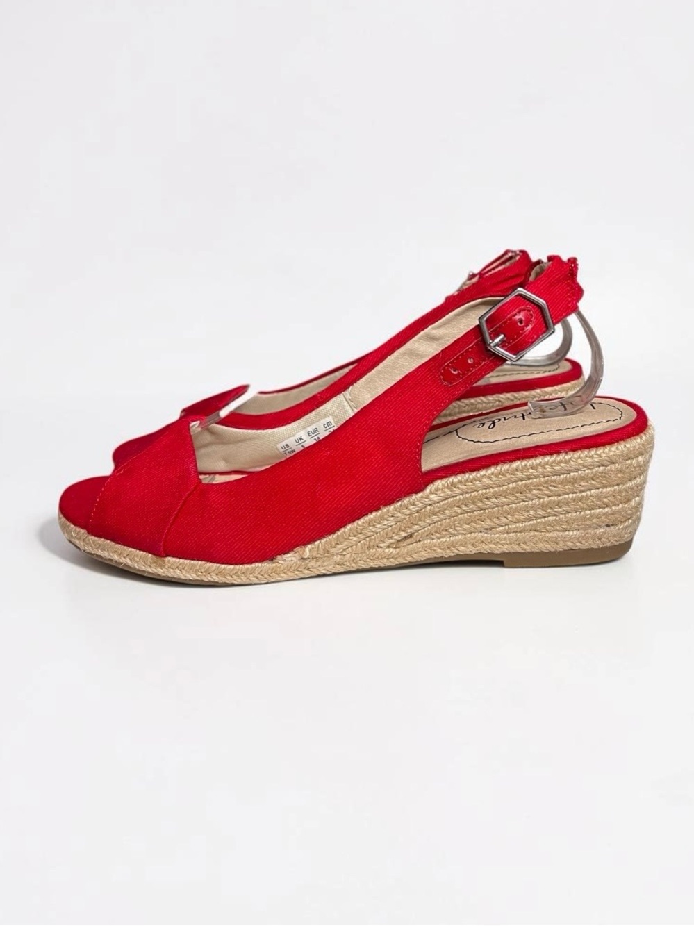 🌻Like New Life Stride Socialite Espadrille Wedge Sandals Red Size 7.5W (wide)